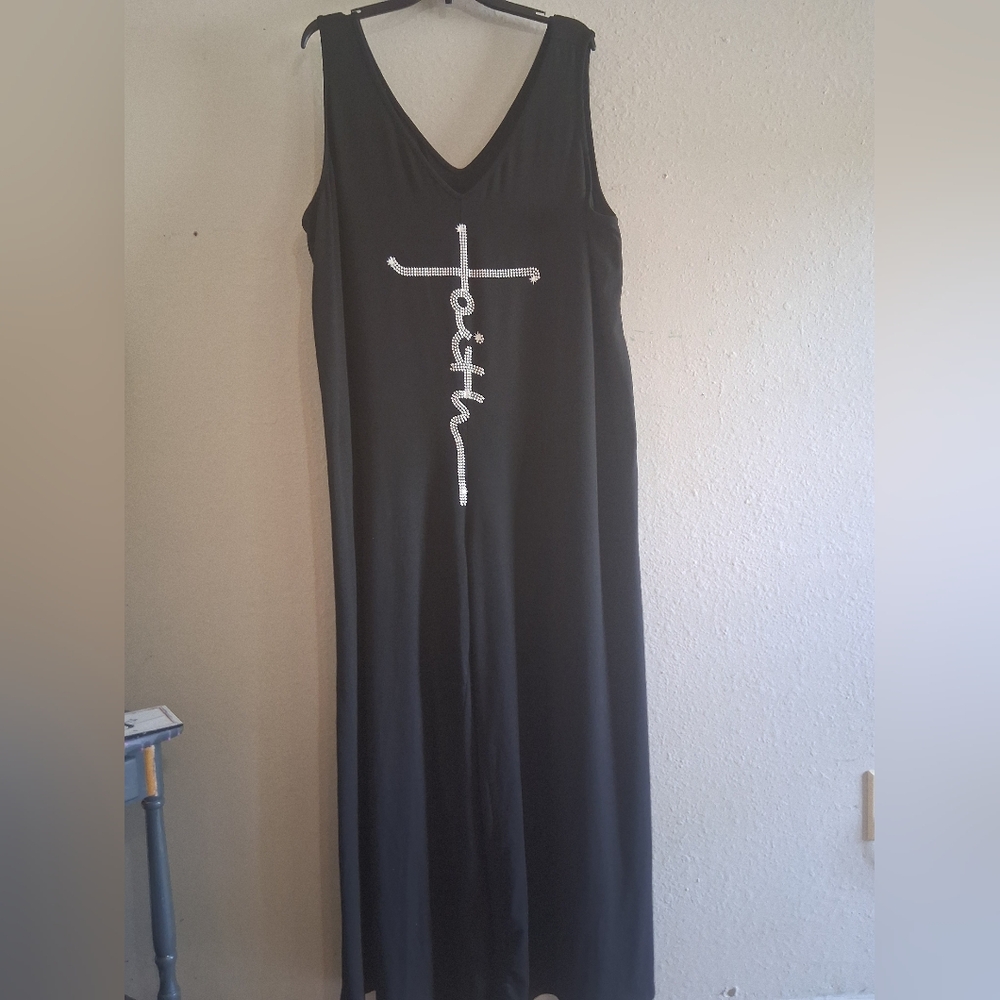Faith Embellished Black Wide Leg Jumpsuit